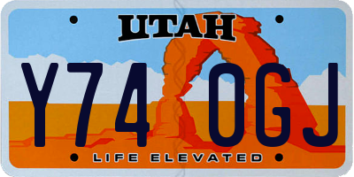 UT license plate Y740GJ
