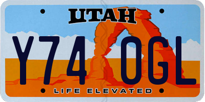 UT license plate Y740GL