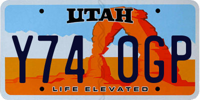 UT license plate Y740GP