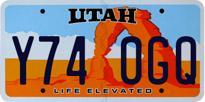 UT license plate Y740GQ