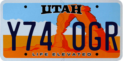 UT license plate Y740GR