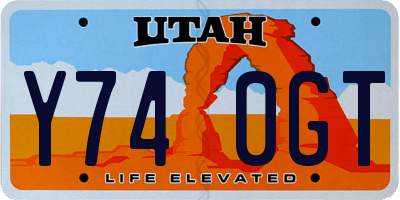 UT license plate Y740GT