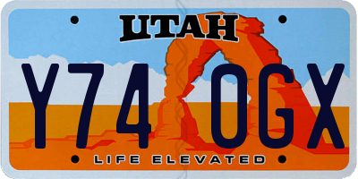 UT license plate Y740GX