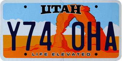 UT license plate Y740HA