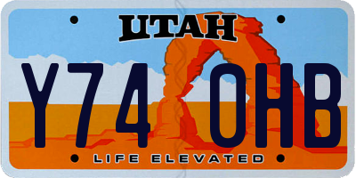 UT license plate Y740HB
