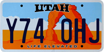 UT license plate Y740HJ