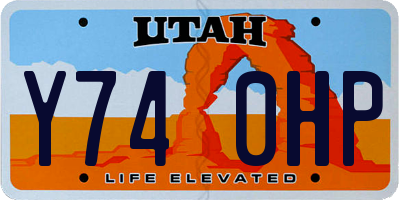 UT license plate Y740HP