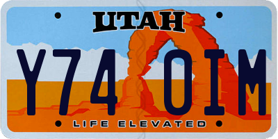 UT license plate Y740IM