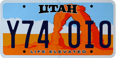 UT license plate Y740IO