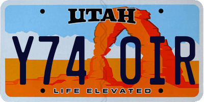 UT license plate Y740IR