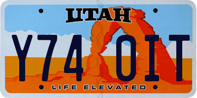 UT license plate Y740IT