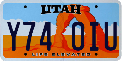 UT license plate Y740IU