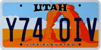UT license plate Y740IV