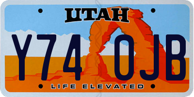 UT license plate Y740JB