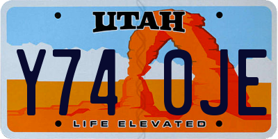 UT license plate Y740JE