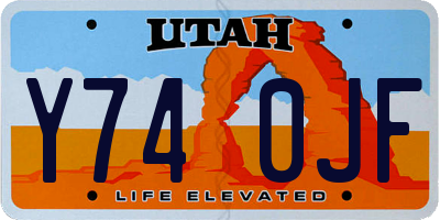UT license plate Y740JF