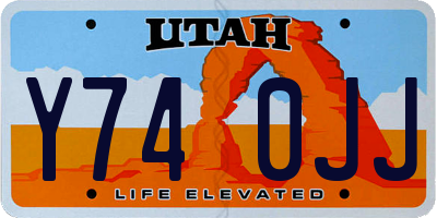 UT license plate Y740JJ