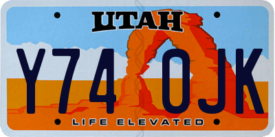 UT license plate Y740JK