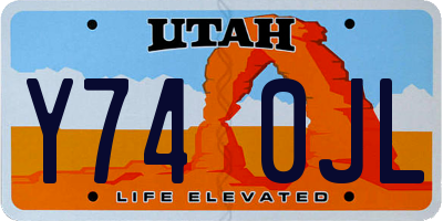 UT license plate Y740JL
