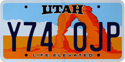 UT license plate Y740JP