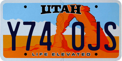 UT license plate Y740JS