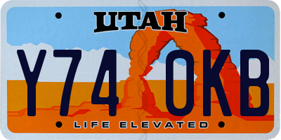UT license plate Y740KB
