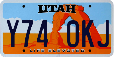 UT license plate Y740KJ