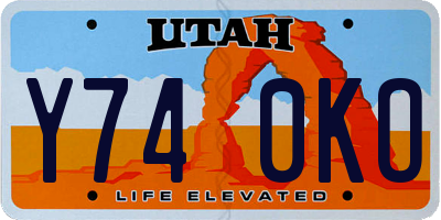 UT license plate Y740KO
