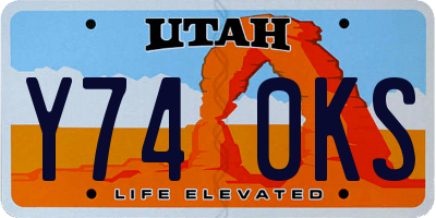 UT license plate Y740KS