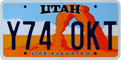 UT license plate Y740KT
