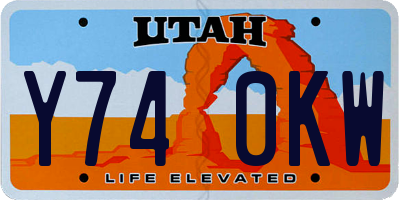 UT license plate Y740KW