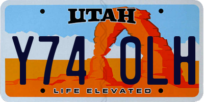 UT license plate Y740LH