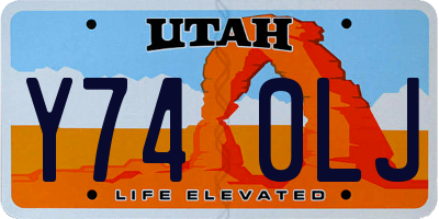 UT license plate Y740LJ
