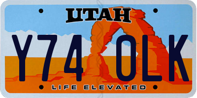 UT license plate Y740LK