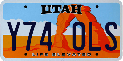 UT license plate Y740LS