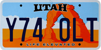 UT license plate Y740LT