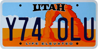 UT license plate Y740LU