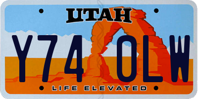 UT license plate Y740LW