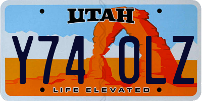 UT license plate Y740LZ