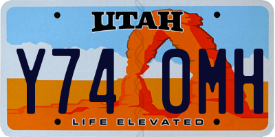 UT license plate Y740MH