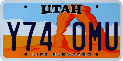 UT license plate Y740MU