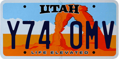 UT license plate Y740MV