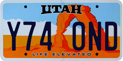 UT license plate Y740ND