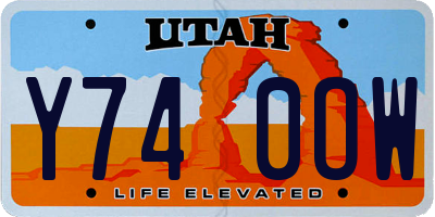 UT license plate Y740OW