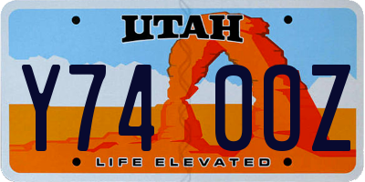 UT license plate Y740OZ