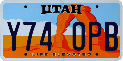 UT license plate Y740PB