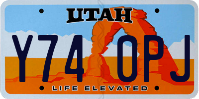 UT license plate Y740PJ