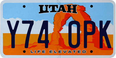 UT license plate Y740PK
