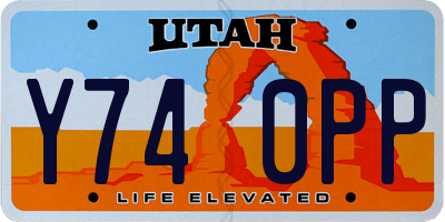 UT license plate Y740PP
