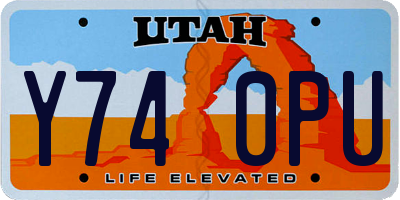 UT license plate Y740PU
